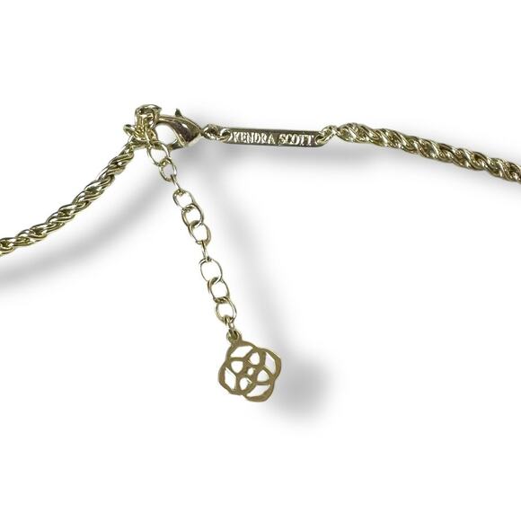 Kendra Scott NWOT Rebecca Abalone Shell Rare Style Gold Tone Statement Necklace - Picture 9 of 9